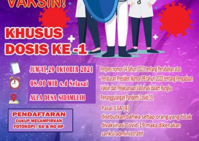 KEGIATAN VAKSINASI DESA SIDAMULIH