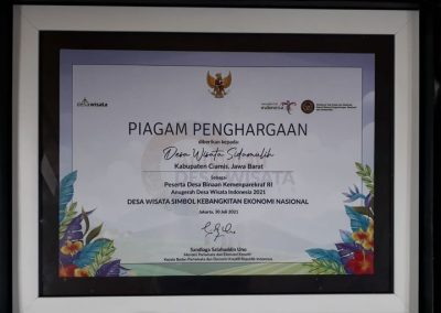 Desa Wisata Sidamulih Dapat Penghargaan dari Mentri Pariwisata